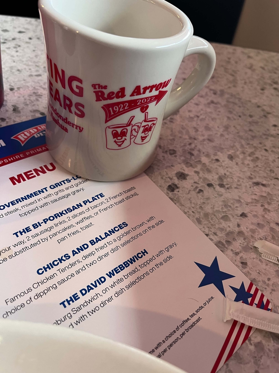 The Red Arrow menu with election-themed foods in New Hampshire
