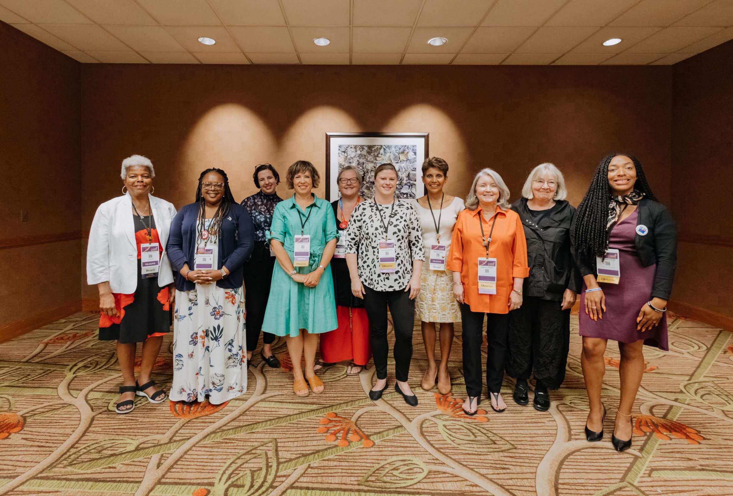 LWV Board President Dr. Deborah Ann Turner and fellow League members at the 2022 Convention