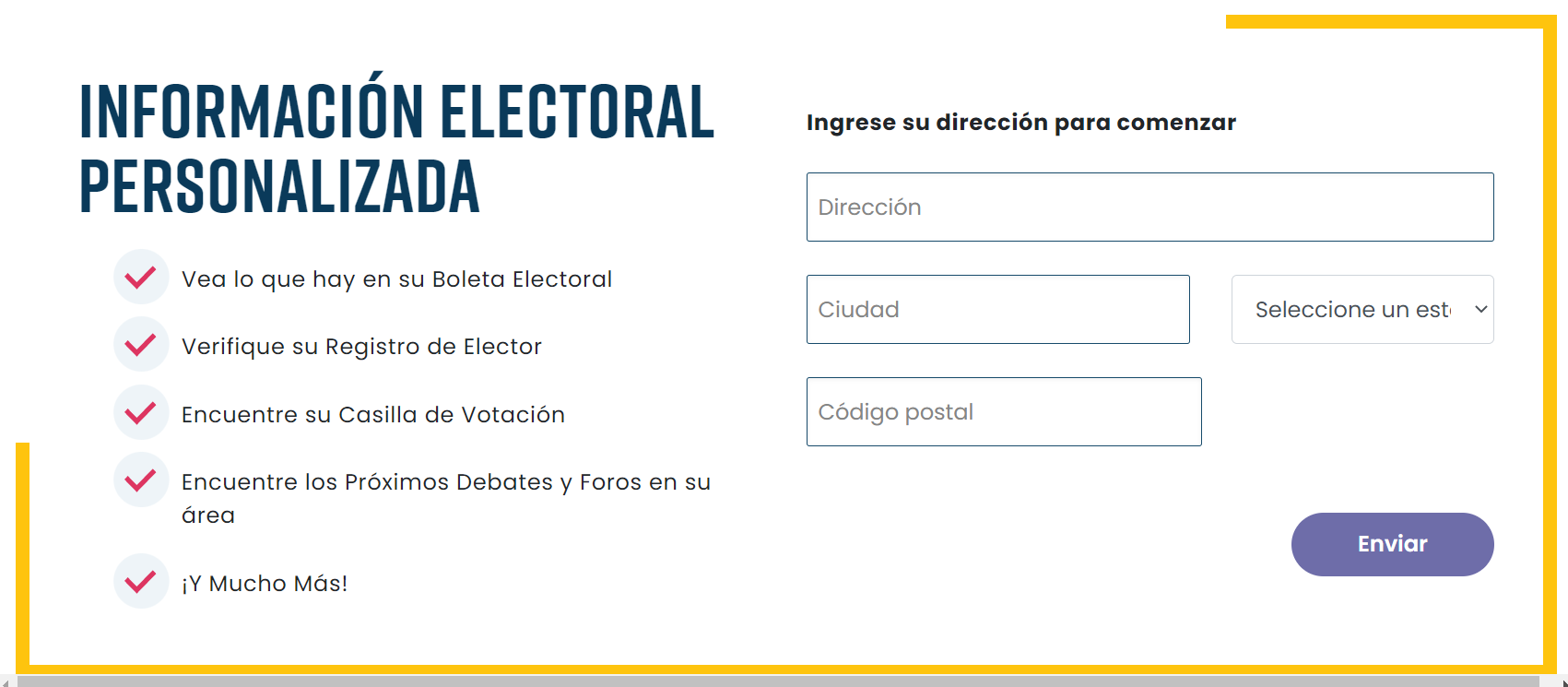 portion of the VOTE411.org/es homepage