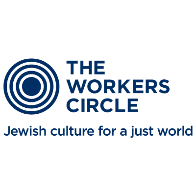 Logo for the Worker's Circle with the text: Jewish culture for a just world