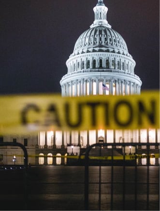 US Capital behind caution tape