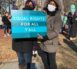 LWV members protesting for the ERA