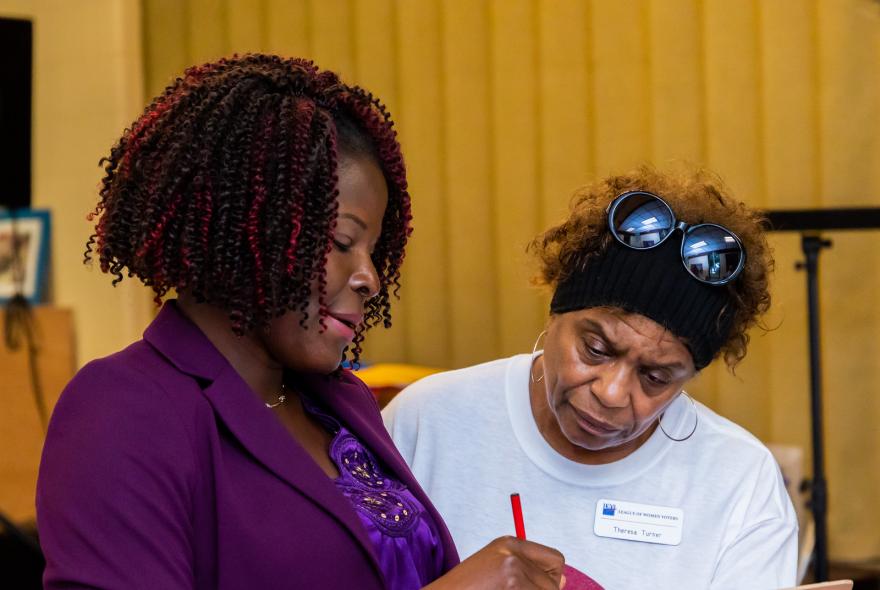 Women registering to vote