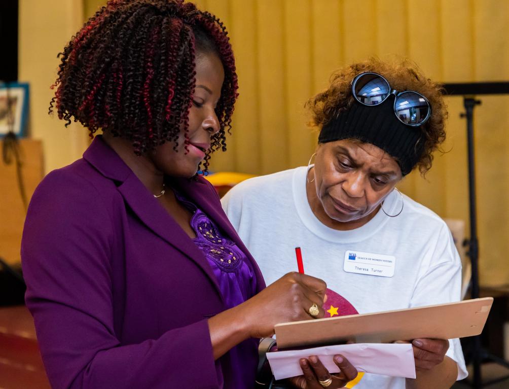 Women registering to vote