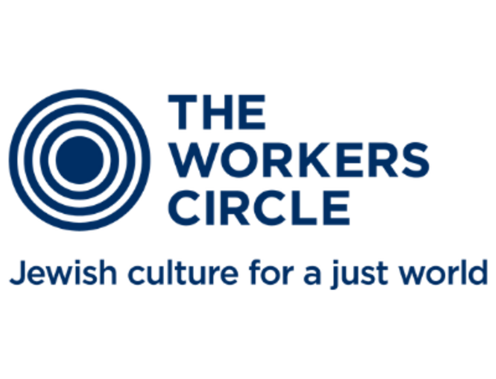 Logo for the Worker's Circle with the text: Jewish culture for a just world