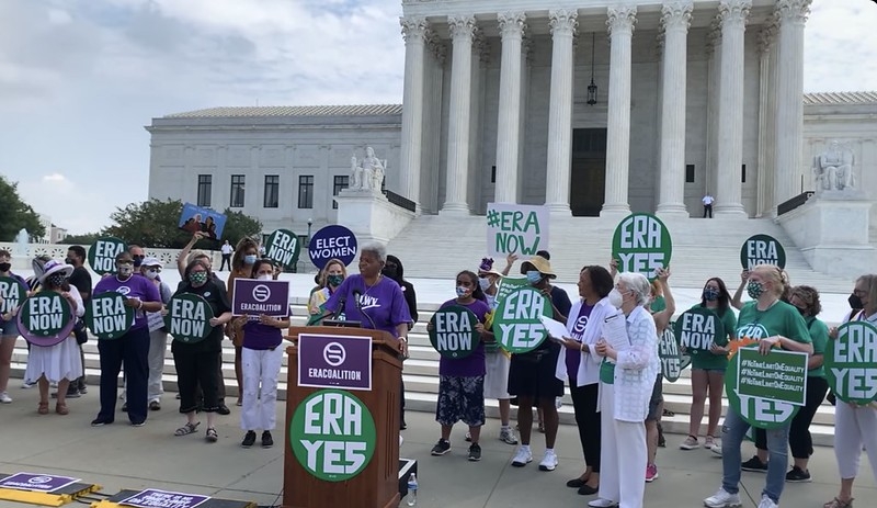 Dr. Turner at an ERA rally in front of the US Congress