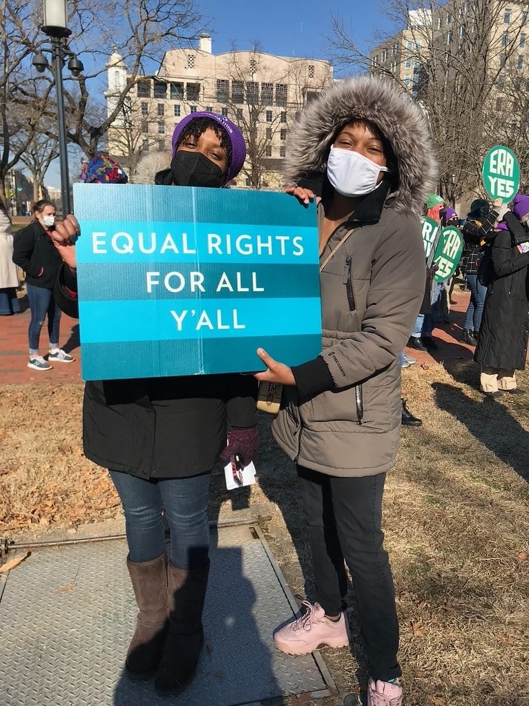 LWV members protesting for the ERA