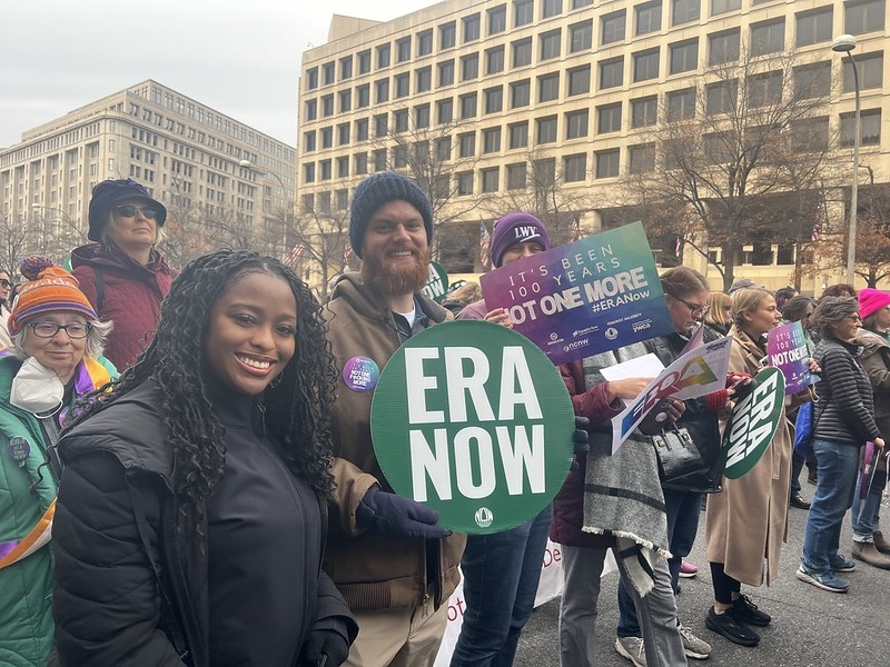Two League members at an ERA rally in DC