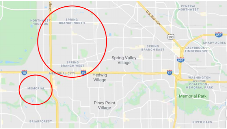 Map of Spring Branch in Tx
