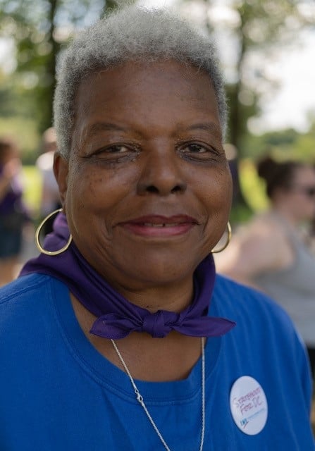 LWV President Dr. Deborah Ann Turner looking straight at the camera