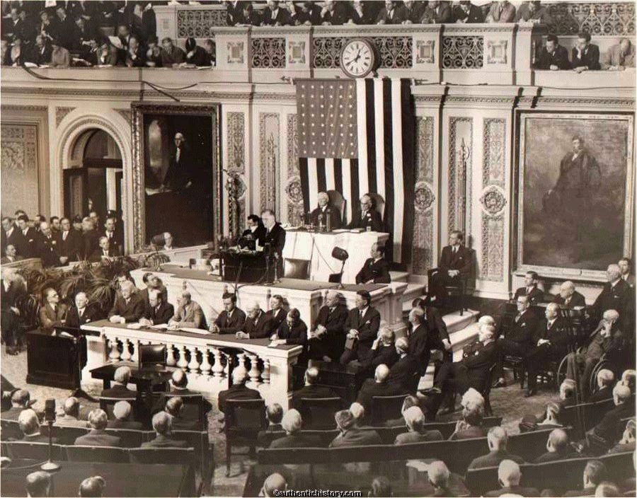 President Roosevelt addressing Congress