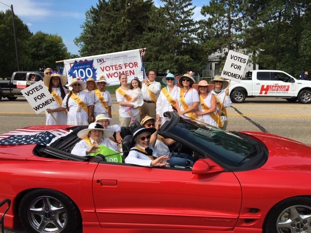 Vivian Latimer Tanniehill volunteers with LWV during a parade