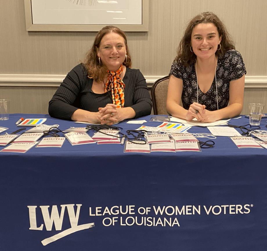 League members at a LWV booth during Power the South