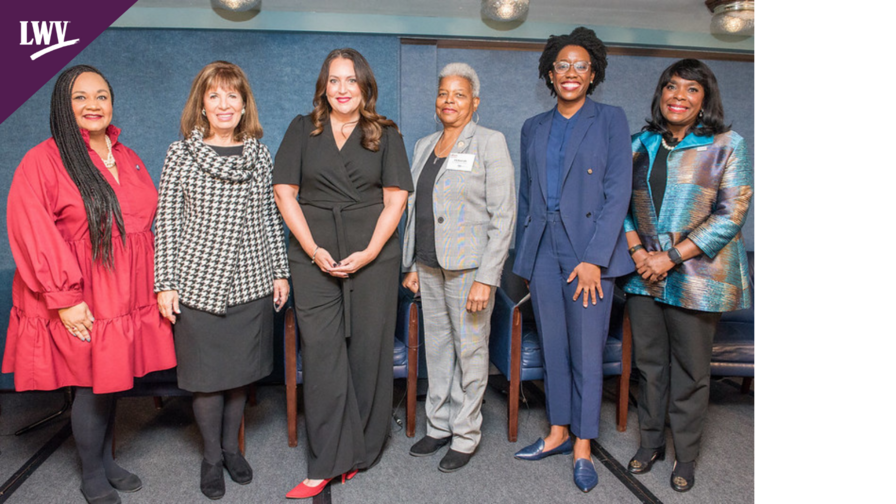 Congresswomen and LWV leaders at the panel