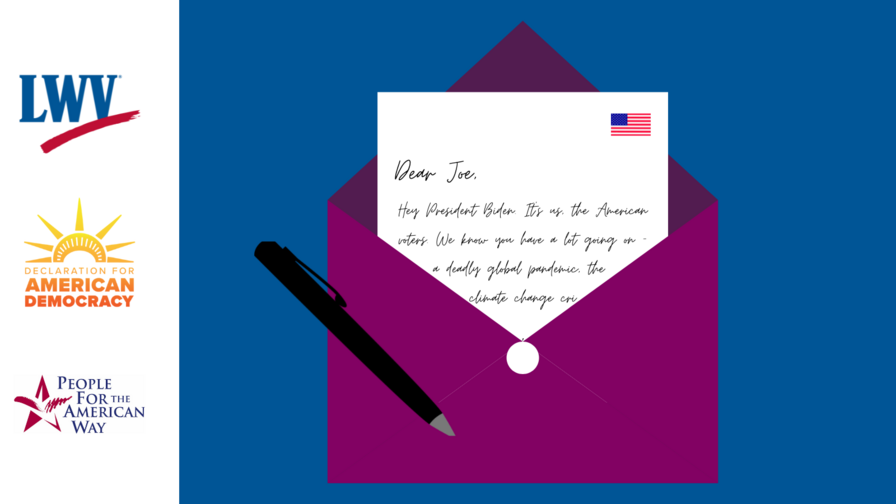 Illustration of a letter to Joe Biden, with "Dear Joe" at the top