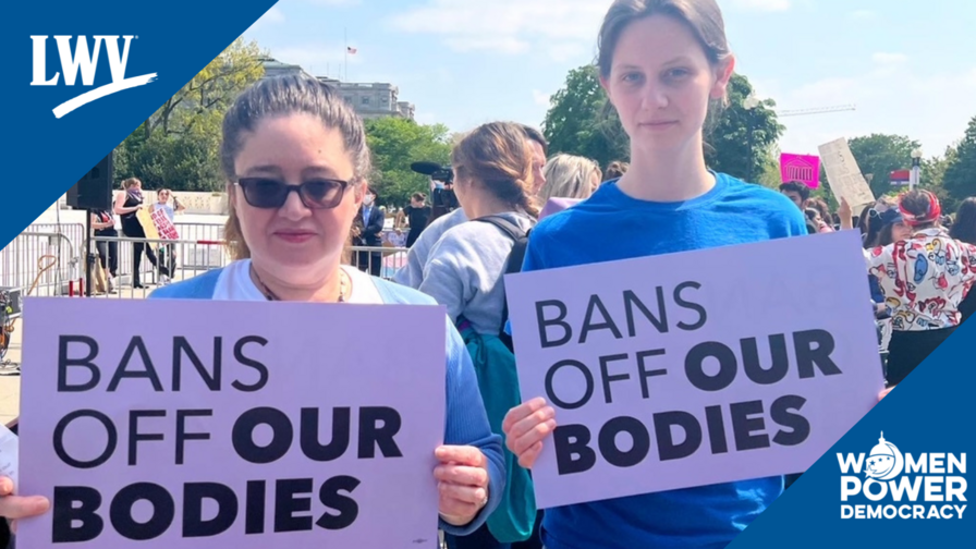 LWV employees at a reproductive rights rally