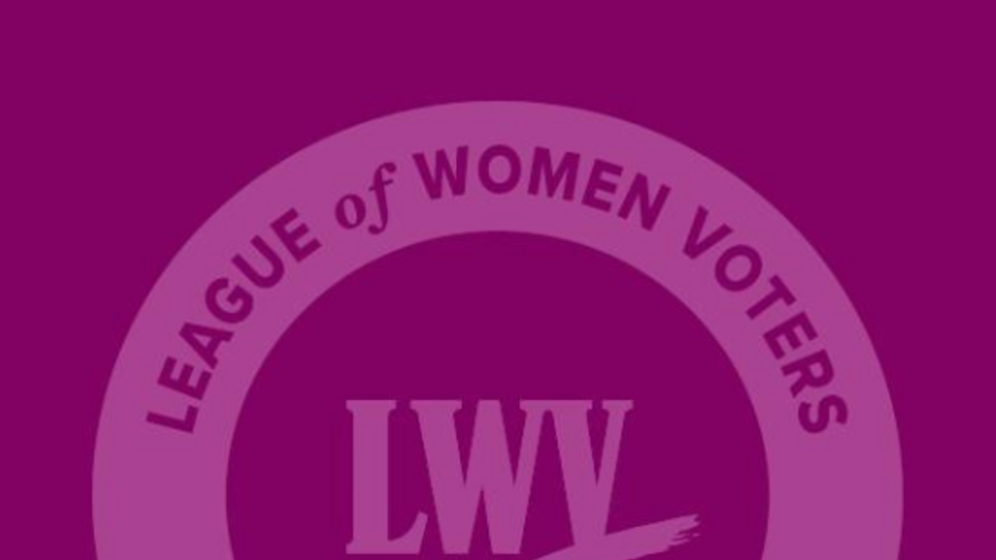 Square image of LWV logo on purple background