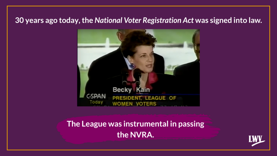 30 years ago today, the National Voter Registration Act was signed into law.