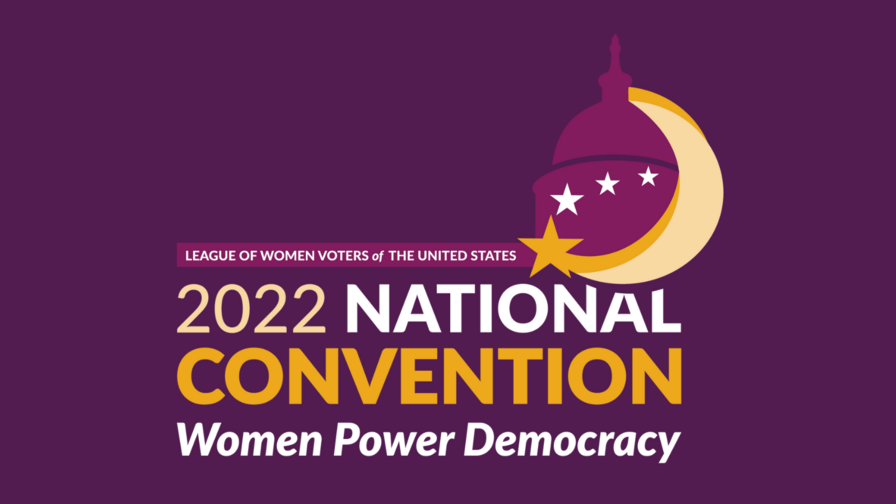 LWVUS Convention 2022 logo in a dark purple background