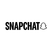 The text Snapchat and the outline of a ghost